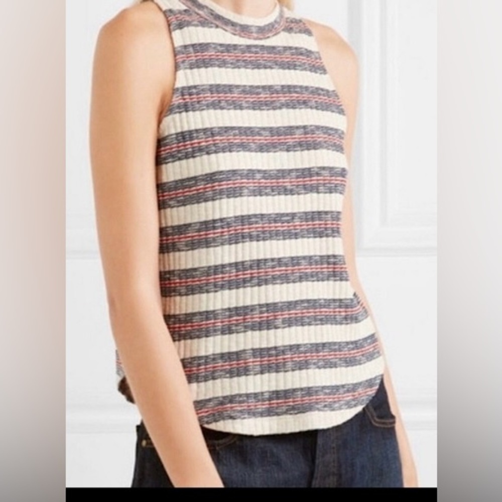 Madewell Multicolor Striped Knit Tank Top Breton Style Nautical Crewneck XS